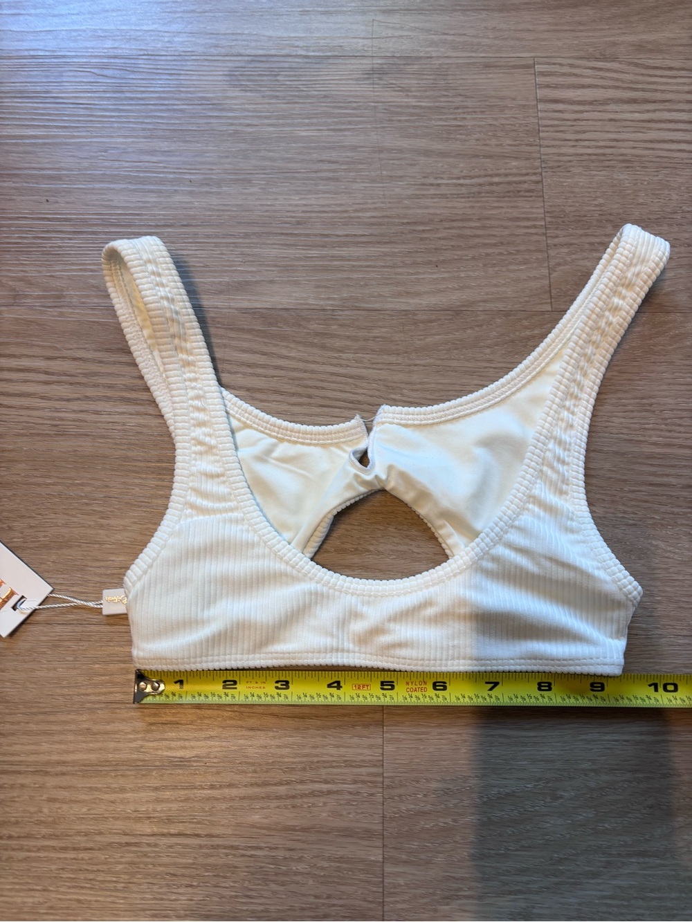 NWT Frankie’s Bikinis Women’s XS Cole Swim Top in White Beach Summer - Picture 7 of 7
